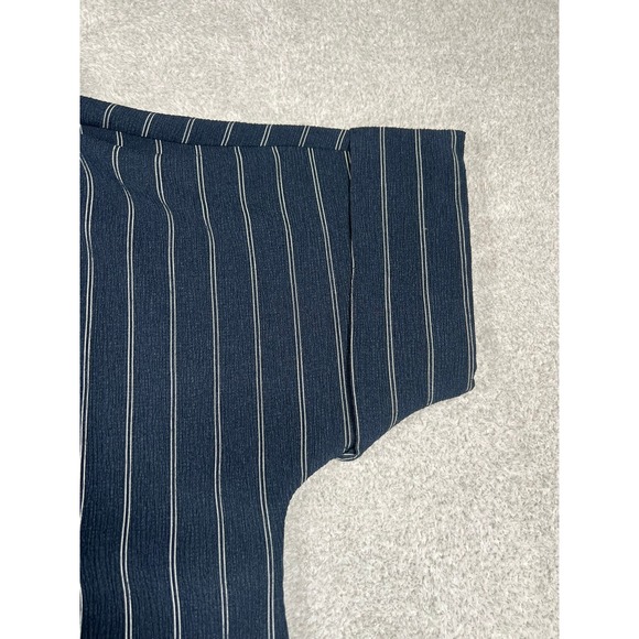 Chicos Travelers Womens Small Navy Blue White Striped Short Sleeve Tunic Shirt - Picture 7 of 8